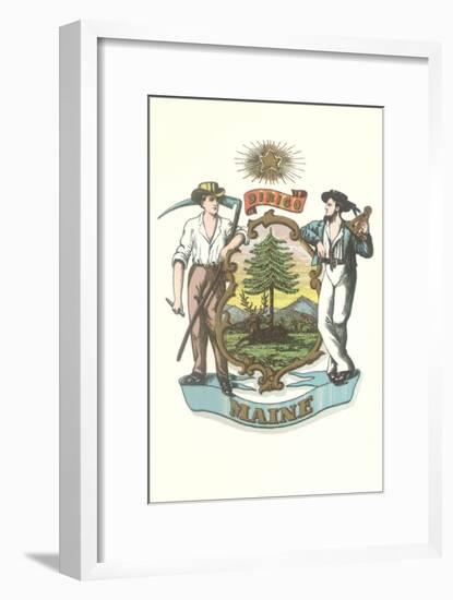 Maine State Seal-null-Framed Art Print