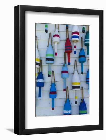 Maine, Stonington, Decorative Lobster Buoys-Walter Bibikow-Framed Photographic Print