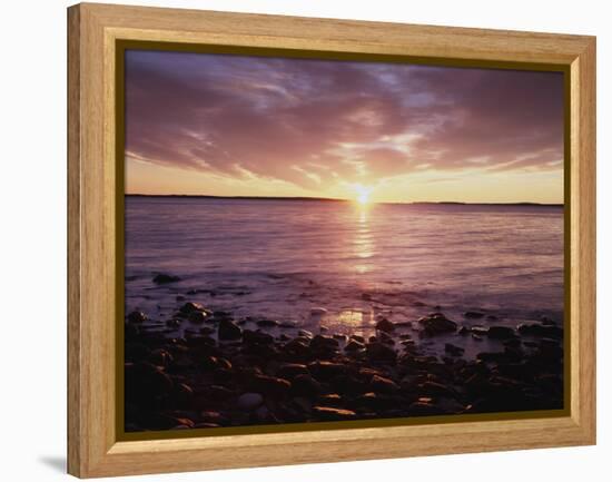 Maine, Sunrise over the Rocky Shoreline of the Atlantic Ocean-Christopher Talbot Frank-Framed Premier Image Canvas