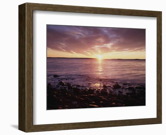 Maine, Sunrise over the Rocky Shoreline of the Atlantic Ocean-Christopher Talbot Frank-Framed Photographic Print