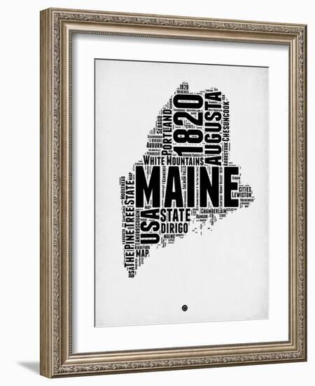 Maine Word Cloud 2-NaxArt-Framed Art Print