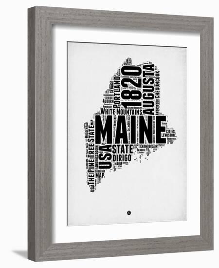 Maine Word Cloud 2-NaxArt-Framed Art Print