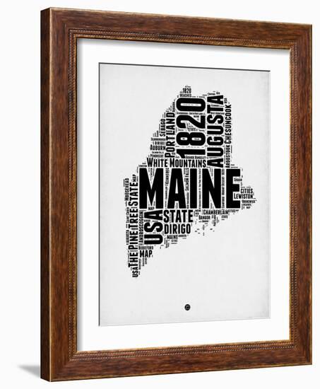 Maine Word Cloud 2-NaxArt-Framed Art Print