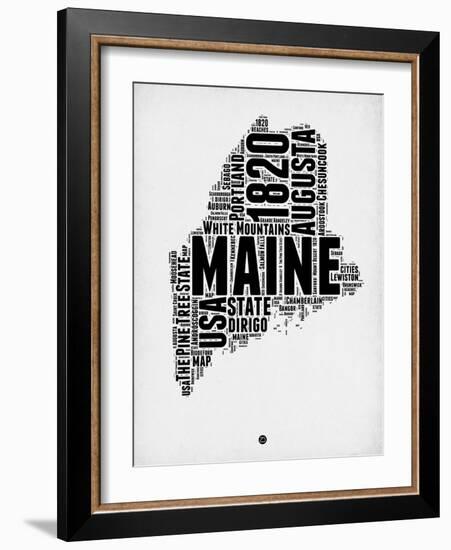 Maine Word Cloud 2-NaxArt-Framed Art Print