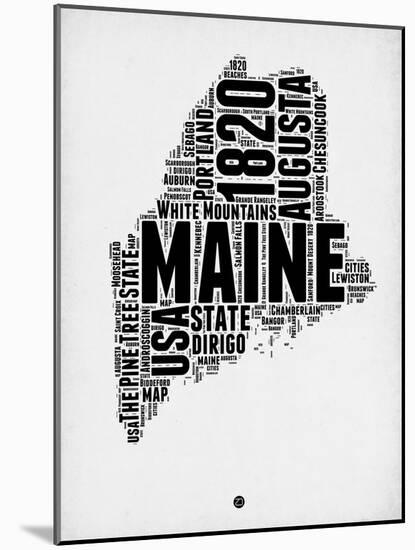 Maine Word Cloud 2-NaxArt-Mounted Art Print