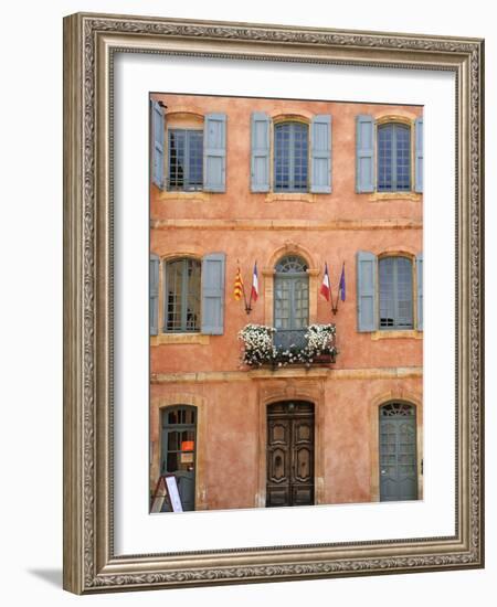 Mairie Office with Typical Ochre Coloured Walls, Roussillon, Parc Naturel Regional Du Luberon, Vauc-Peter Richardson-Framed Photographic Print