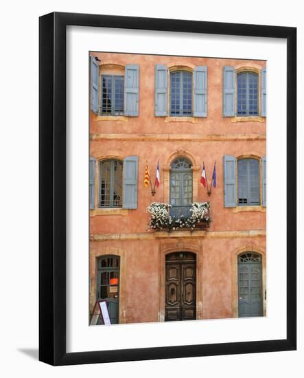 Mairie Office with Typical Ochre Coloured Walls, Roussillon, Parc Naturel Regional Du Luberon, Vauc-Peter Richardson-Framed Photographic Print