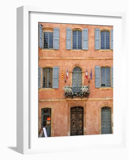 Mairie Office with Typical Ochre Coloured Walls, Roussillon, Parc Naturel Regional Du Luberon, Vauc-Peter Richardson-Framed Photographic Print