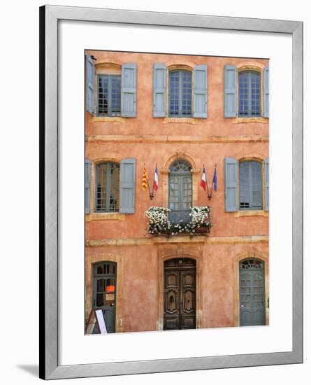 Mairie Office with Typical Ochre Coloured Walls, Roussillon, Parc Naturel Regional Du Luberon, Vauc-Peter Richardson-Framed Photographic Print