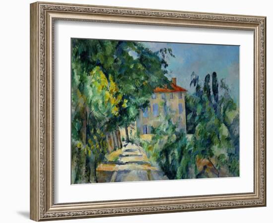 Maison Au Toit Rouge- House with a Red Roof, 1887-90-Paul Cézanne-Framed Giclee Print