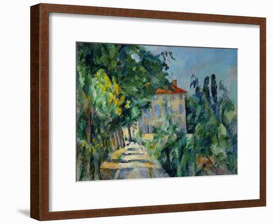 Maison Au Toit Rouge- House with a Red Roof, 1887-90-Paul Cézanne-Framed Giclee Print