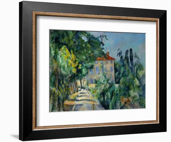 Maison Au Toit Rouge- House with a Red Roof, 1887-90-Paul Cézanne-Framed Giclee Print