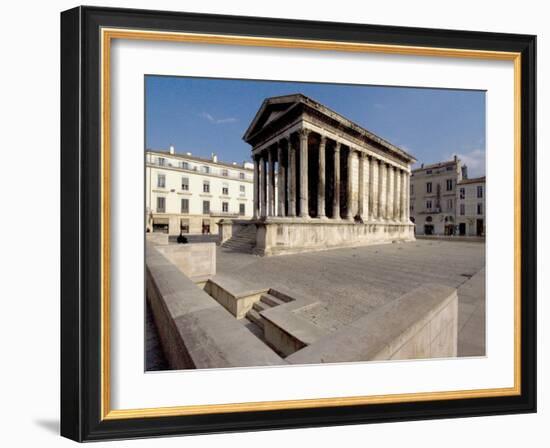 Maison Carree, Roman Temple from 19 BC, Nimes, Languedoc, France, Europe-Ethel Davies-Framed Photographic Print