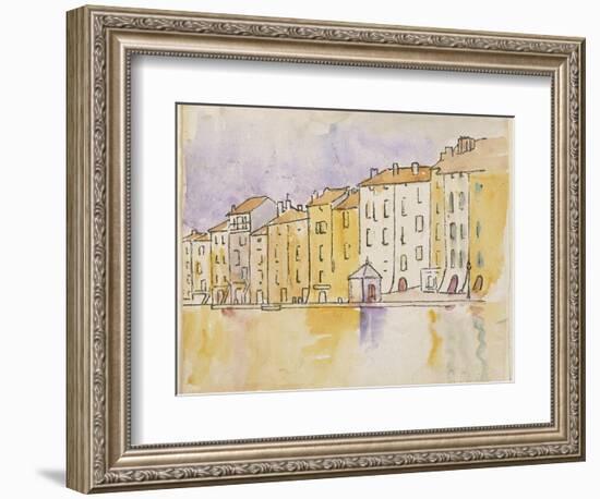 Maisons ensoleillées au bord de l'eau, à Saint Tropez-Paul Signac-Framed Giclee Print