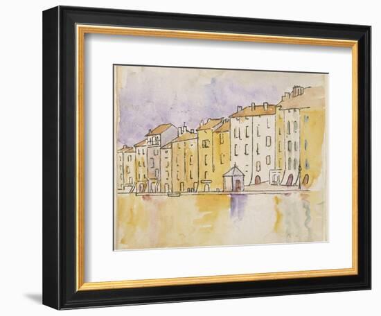 Maisons ensoleillées au bord de l'eau, à Saint Tropez-Paul Signac-Framed Giclee Print