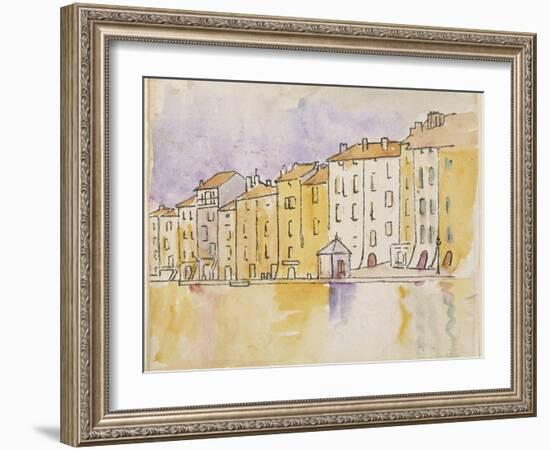 Maisons ensoleillées au bord de l'eau, à Saint Tropez-Paul Signac-Framed Giclee Print