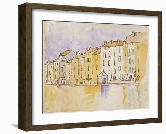 Maisons ensoleillées au bord de l'eau, à Saint Tropez-Paul Signac-Framed Giclee Print