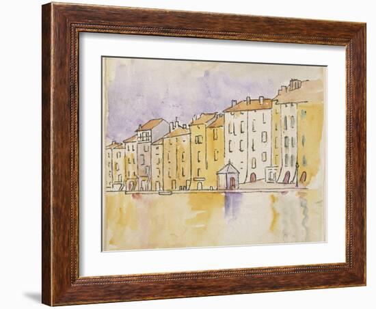 Maisons ensoleillées au bord de l'eau, à Saint Tropez-Paul Signac-Framed Giclee Print