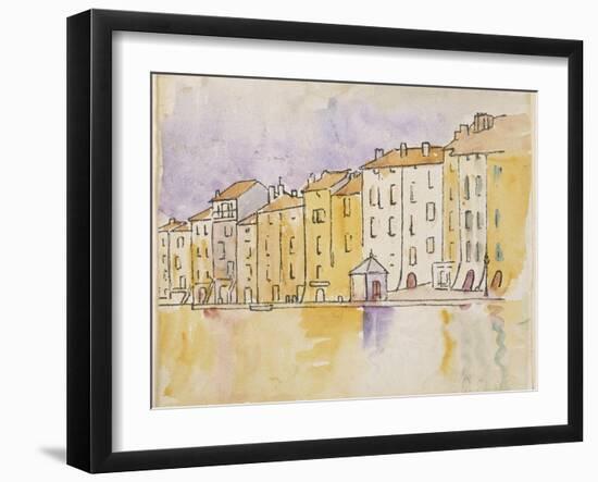 Maisons ensoleillées au bord de l'eau, à Saint Tropez-Paul Signac-Framed Giclee Print