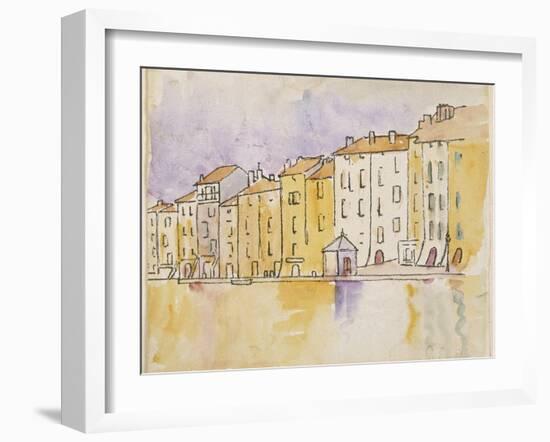 Maisons ensoleillées au bord de l'eau, à Saint Tropez-Paul Signac-Framed Giclee Print