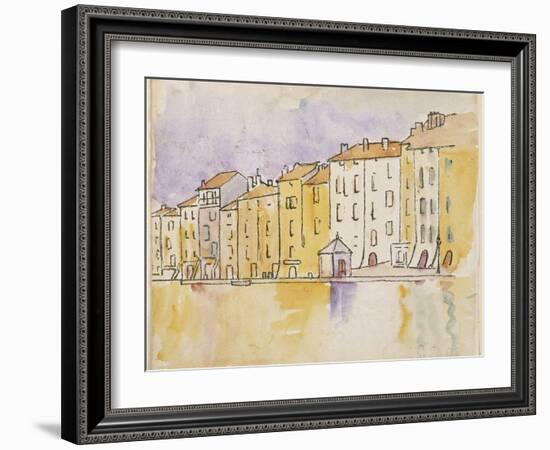 Maisons ensoleillées au bord de l'eau, à Saint Tropez-Paul Signac-Framed Giclee Print