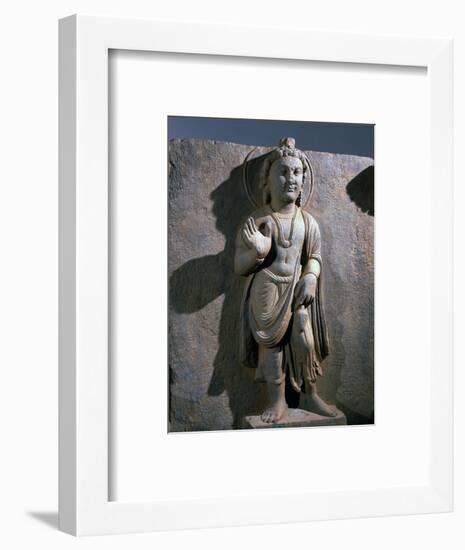 Maitreya, detail from a frieze, Gandhara, north-west Pakistan, 2nd-3rd century-Werner Forman-Framed Photographic Print