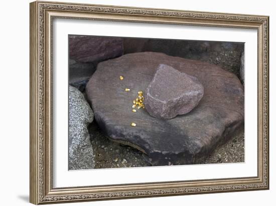 Maize Grinding Stones at Besh-Ba-Gowah Archaeological Park, circa 1225-1400 AD, Arizona-null-Framed Photographic Print