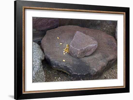 Maize Grinding Stones at Besh-Ba-Gowah Archaeological Park, circa 1225-1400 AD, Arizona-null-Framed Photographic Print