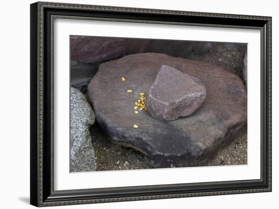 Maize Grinding Stones at Besh-Ba-Gowah Archaeological Park, circa 1225-1400 AD, Arizona-null-Framed Photographic Print