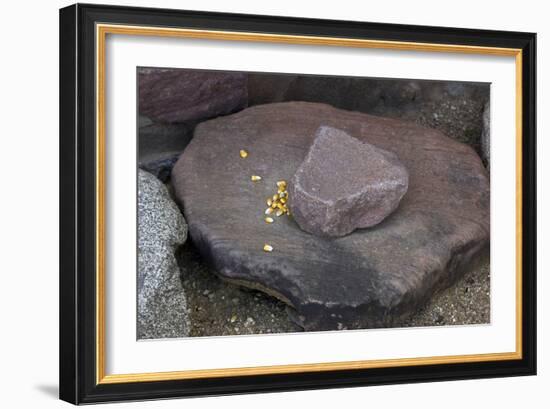 Maize Grinding Stones at Besh-Ba-Gowah Archaeological Park, circa 1225-1400 AD, Arizona-null-Framed Photographic Print