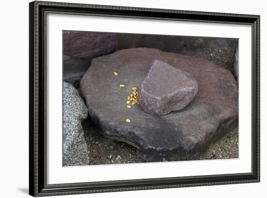 Maize Grinding Stones at Besh-Ba-Gowah Archaeological Park, circa 1225-1400 AD, Arizona-null-Framed Photographic Print