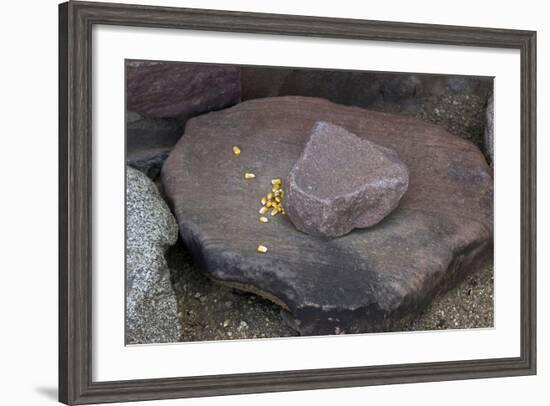 Maize Grinding Stones at Besh-Ba-Gowah Archaeological Park, circa 1225-1400 AD, Arizona-null-Framed Photographic Print