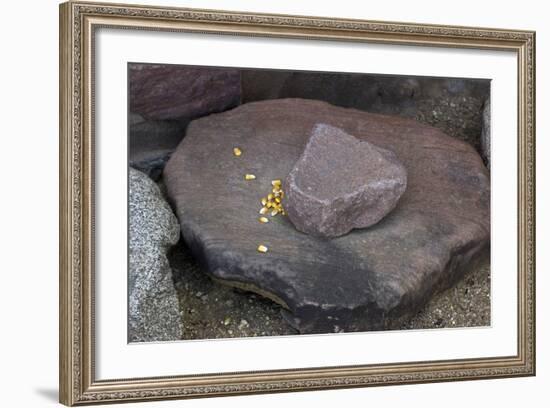 Maize Grinding Stones at Besh-Ba-Gowah Archaeological Park, circa 1225-1400 AD, Arizona-null-Framed Photographic Print