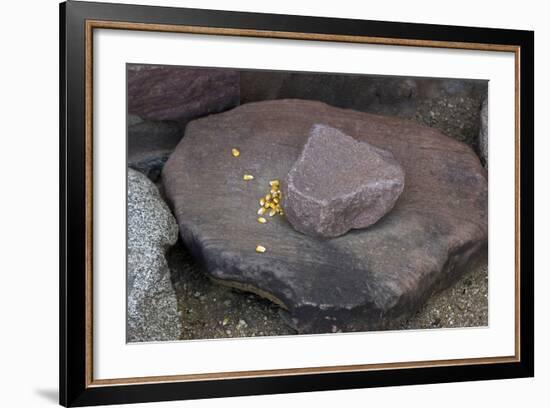 Maize Grinding Stones at Besh-Ba-Gowah Archaeological Park, circa 1225-1400 AD, Arizona-null-Framed Photographic Print