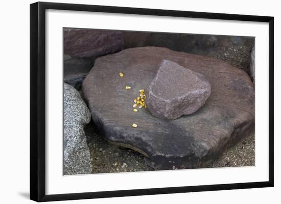 Maize Grinding Stones at Besh-Ba-Gowah Archaeological Park, circa 1225-1400 AD, Arizona-null-Framed Photographic Print