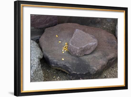 Maize Grinding Stones at Besh-Ba-Gowah Archaeological Park, circa 1225-1400 AD, Arizona-null-Framed Photographic Print