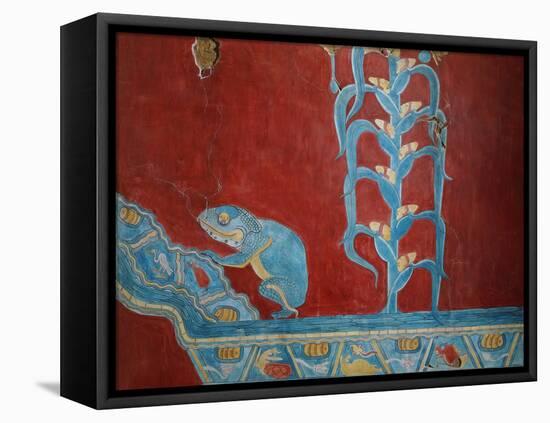 Maize Plant and Toad, Reconstruction of Mural Painting, New Excavations, Cacaxtla, Mayan Style-null-Framed Premier Image Canvas