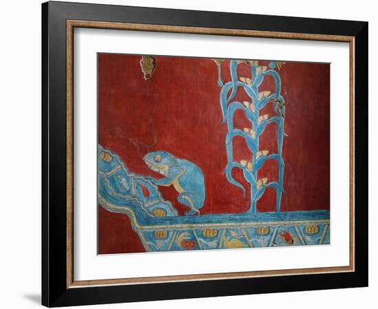 Maize Plant and Toad, Reconstruction of Mural Painting, New Excavations, Cacaxtla, Mayan Style-null-Framed Giclee Print