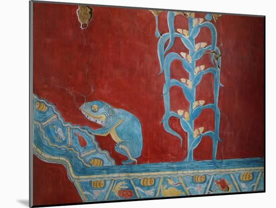 Maize Plant and Toad, Reconstruction of Mural Painting, New Excavations, Cacaxtla, Mayan Style-null-Mounted Giclee Print