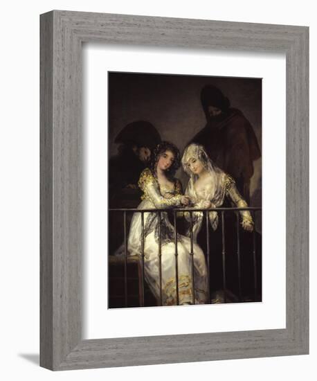 Majas on a Balcony, 1810-1812-Francisco de Goya-Framed Giclee Print