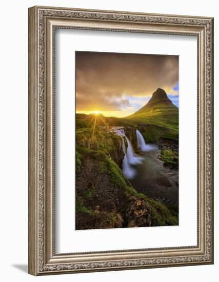 Majestic Midnight Sun at Kirkjufell, Iceland-Vincent James-Framed Photographic Print