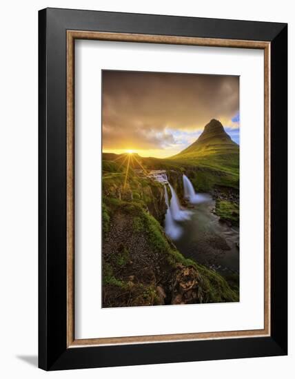 Majestic Midnight Sun at Kirkjufell, Iceland-Vincent James-Framed Photographic Print