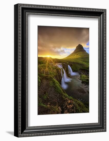 Majestic Midnight Sun at Kirkjufell, Iceland-Vincent James-Framed Photographic Print