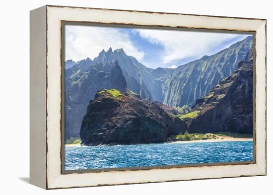 Majestic Na Pali Coastline of Kauai-Andrew Shoemaker-Framed Premier Image Canvas