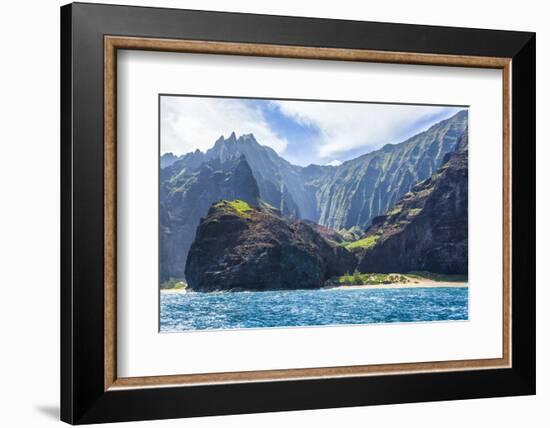 Majestic Na Pali Coastline of Kauai-Andrew Shoemaker-Framed Photographic Print