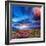 Majestic Sunset in the Mountains Landscape. Overcast Sky before Storm. Carpathian, Ukraine, Europe.-Leonid Tit-Framed Photographic Print