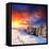 Majestic Sunset In The Winter Mountains Landscape. Hdr Image-Leonid Tit-Framed Premier Image Canvas