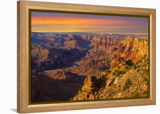 Majestic Vista of the Grand Canyon at Dusk-diro-Framed Premier Image Canvas