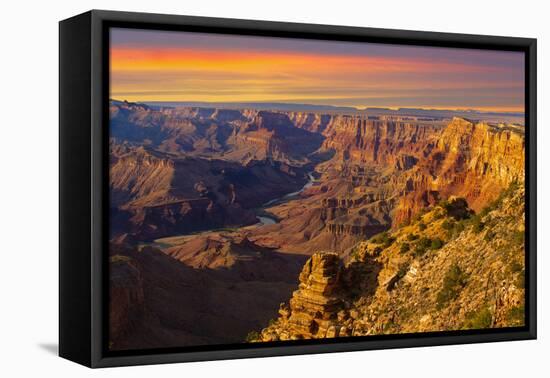 Majestic Vista of the Grand Canyon at Dusk-diro-Framed Premier Image Canvas