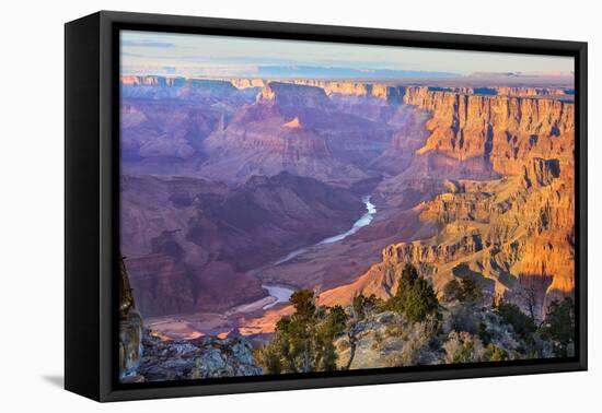 Majestic Vista of the Grand Canyon at Dusk-diro-Framed Premier Image Canvas